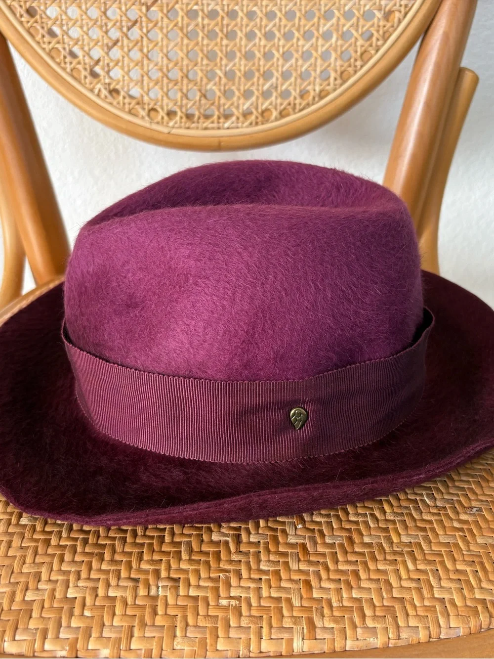 Helen Kaminski Rabbit Fur Felt Fedora Hat in Maroon Ombré| Fall, Chic,Classic